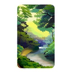 Landscape Illustration Nature Forest River Water Memory Card Reader (rectangular) by Mog4mog4