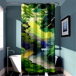 Landscape Illustration Nature Forest River Water Shower Curtain 36  x 72  (Stall)  Curtain(36 X72 ) - 33.26 x66.24  Curtain(36 X72 )