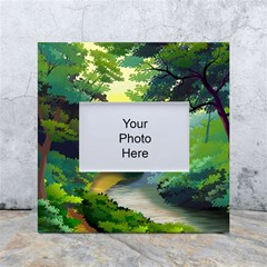 Landscape Illustration Nature Forest River Water White Box Photo Frame 4  X 6  by Mog4mog4