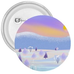 Vector Winter Landscape Sunset Evening Snow 3  Buttons