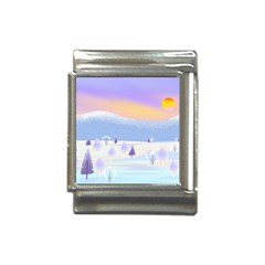 Vector Winter Landscape Sunset Evening Snow Italian Charm (13mm)