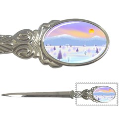 Vector Winter Landscape Sunset Evening Snow Letter Opener