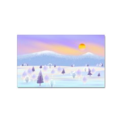 Vector Winter Landscape Sunset Evening Snow Sticker (rectangular)