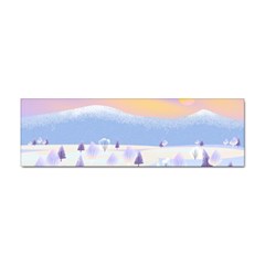 Vector Winter Landscape Sunset Evening Snow Sticker Bumper (10 Pack)