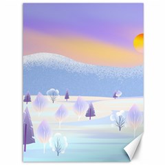 Vector Winter Landscape Sunset Evening Snow Canvas 36  X 48 