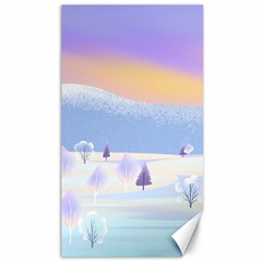 Vector Winter Landscape Sunset Evening Snow Canvas 40  X 72 