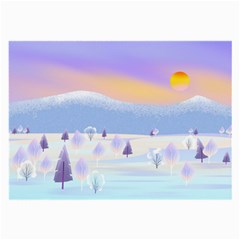 Vector Winter Landscape Sunset Evening Snow Large Glasses Cloth