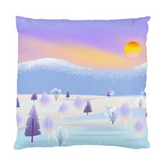 Vector Winter Landscape Sunset Evening Snow Standard Cushion Case (one Side) by Mog4mog4