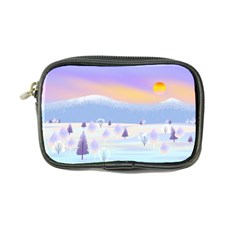 Vector Winter Landscape Sunset Evening Snow Coin Purse