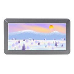 Vector Winter Landscape Sunset Evening Snow Memory Card Reader (mini)