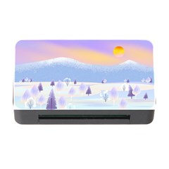 Vector Winter Landscape Sunset Evening Snow Memory Card Reader With Cf