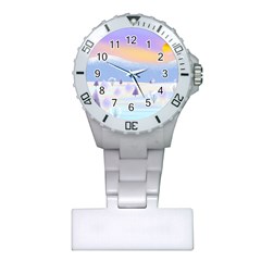 Vector Winter Landscape Sunset Evening Snow Plastic Nurses Watch