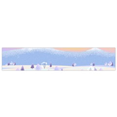 Vector Winter Landscape Sunset Evening Snow Small Premium Plush Fleece Scarf