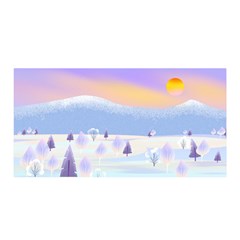 Vector Winter Landscape Sunset Evening Snow Satin Wrap 35  X 70  by Mog4mog4