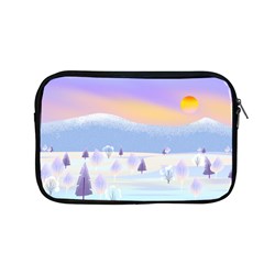 Vector Winter Landscape Sunset Evening Snow Apple Macbook Pro 13  Zipper Case