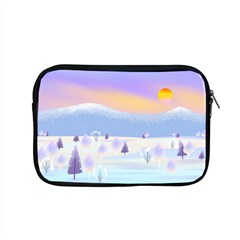 Vector Winter Landscape Sunset Evening Snow Apple Macbook Pro 15  Zipper Case