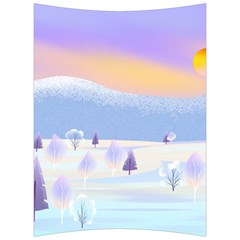 Vector Winter Landscape Sunset Evening Snow Back Support Cushion