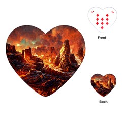 Nature Wallpaper Vulcanic Landscape Playing Cards Single Design (heart)