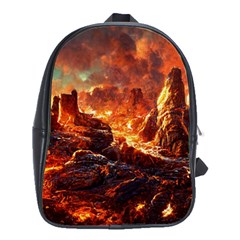 Nature Wallpaper Vulcanic Landscape School Bag (large) by Mog4mog4