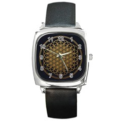 Horizon Sempiternal Bring Abstract Pattern Square Metal Watch by Bakwanart