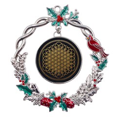 Horizon Sempiternal Bring Abstract Pattern Metal X mas Wreath Holly Leaf Ornament by Bakwanart