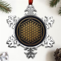 Horizon Sempiternal Bring Abstract Pattern Metal Small Snowflake Ornament by Bakwanart