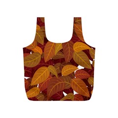 Watercolor Leaves Leaf Orange Full Print Recycle Bag (s)