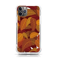 Watercolor Leaves Leaf Orange Iphone 11 Pro 5 8 Inch Tpu Uv Print Case by Bakwanart