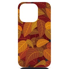 Watercolor Leaves Leaf Orange Iphone 14 Pro Black Uv Print Case