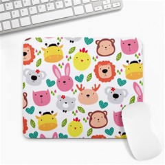 Cute Animals Cartoon Seamless Background Large Mousepad by Bakwanart