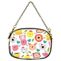 Cute Animals Cartoon Seamless Background Chain Purse (one Side) by Bakwanart