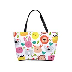 Cute Animals Cartoon Seamless Background Classic Shoulder Handbag by Bakwanart