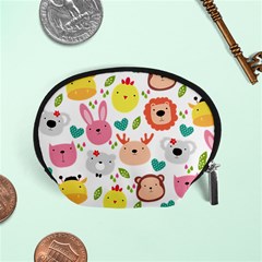 Cute Animals Cartoon Seamless Background Accessory Pouch (small) by Bakwanart