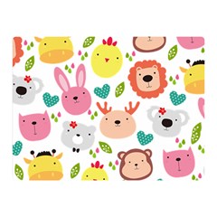 Cute Animals Cartoon Seamless Background Two Sides Premium Plush Fleece Blanket (mini)