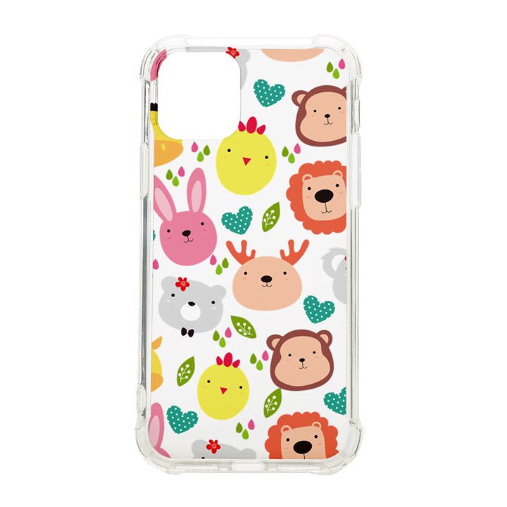 Cute Animals Cartoon Seamless Background iPhone 11 Pro 5.8 Inch TPU UV Print Case