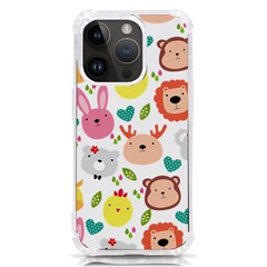 Cute Animals Cartoon Seamless Background Iphone 14 Pro Tpu Uv Print Case by Bakwanart