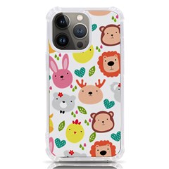 Cute Animals Cartoon Seamless Background Iphone 13 Pro Tpu Uv Print Case by Bakwanart