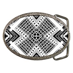 Black And White Modern Texture Seamless Print Fabric Pattern Belt Buckles by Bakwanart