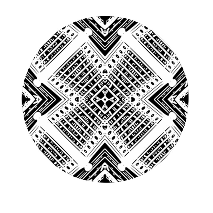 Black And White Modern Texture Seamless Print Fabric Pattern Mini Round Pill Box