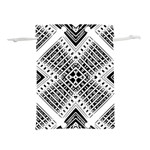 Black And White Modern Texture Seamless Print Fabric Pattern Lightweight Drawstring Pouch (S) Front