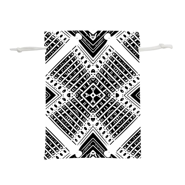 Black And White Modern Texture Seamless Print Fabric Pattern Lightweight Drawstring Pouch (S)