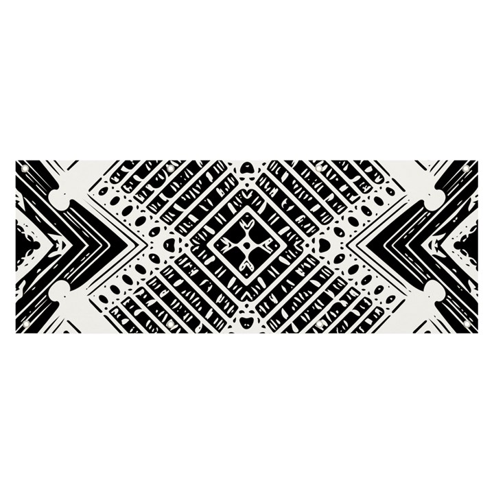 Black And White Modern Texture Seamless Print Fabric Pattern Banner and Sign 8  x 3 