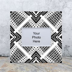 Black And White Modern Texture Seamless Print Fabric Pattern White Box Photo Frame 4  X 6  by Bakwanart