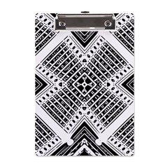 Black And White Modern Texture Seamless Print Fabric Pattern A5 Acrylic Clipboard by Bakwanart