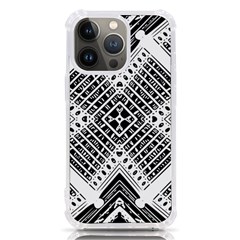 Black And White Modern Texture Seamless Print Fabric Pattern Iphone 13 Pro Tpu Uv Print Case by Bakwanart