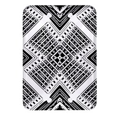 Black And White Modern Texture Seamless Print Fabric Pattern Rectangular Glass Fridge Magnet (4 Pack)