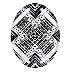 Black And White Modern Texture Seamless Print Fabric Pattern Oval Glass Fridge Magnet (4 Pack) by Bakwanart