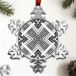 Black And White Modern Texture Seamless Print Fabric Pattern Metal Small Snowflake Ornament Front