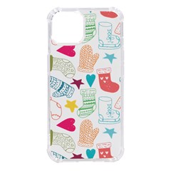 Cute Doodle Christmas Gloves And Stockings Seamless Pattern Iphone 14 Tpu Uv Print Case