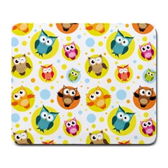 Owl Bird Cartoon Large Mousepad by Bakwanart